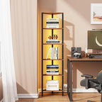 TUTOTAK Corner Shelf with LED Light, 6-Tier Corner Bookshelf - Image 4