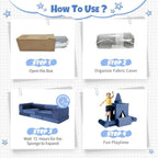 Modular Kids Play Sofa Multifunctional Kids Sofa Convertible Foam Floor Mat - Image 6