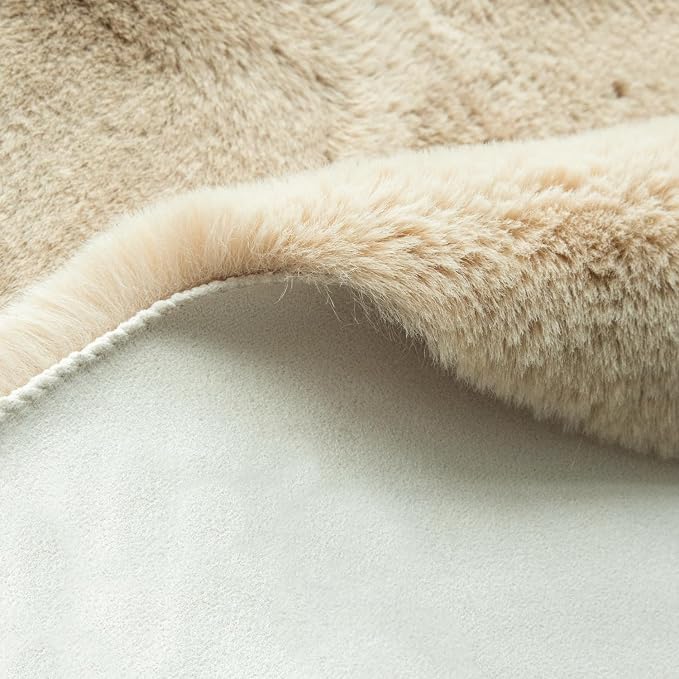 ORINOVA 5x7 Area Rug Light Brown Beige Plush Shaggy Rugs - Image 8