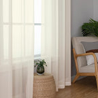 Cream Sheer Curtains 78 Inches Long 2 Panels, Elegant Light Filtering Voile - Image 6