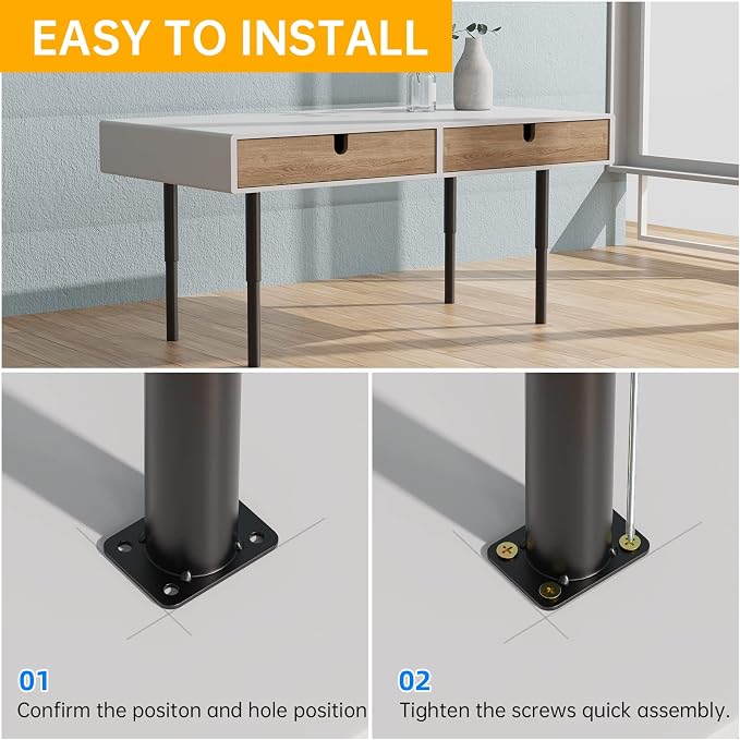 4 PCS Adjustable Furniture Legs, Heavy Duty Sofa Cabinet Legs, Legs - Image 3