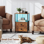 LOAKEKEL Night Stand Set 2, LED Nightstand - Image 7