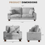 DOPEDIO Modern Living Room Sofa Set, 71.25" Chenille Loveseat - Image 2