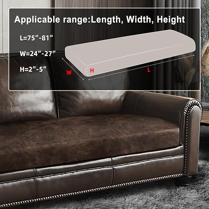 ANARACHON Leather Look Couch Cushion Covers Sofa Seat Slipcovers Sets Couches - Image 3