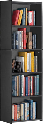 5 Tier Open Bookshelf, 52 Inch Bookcase Storage Rack by Saicool