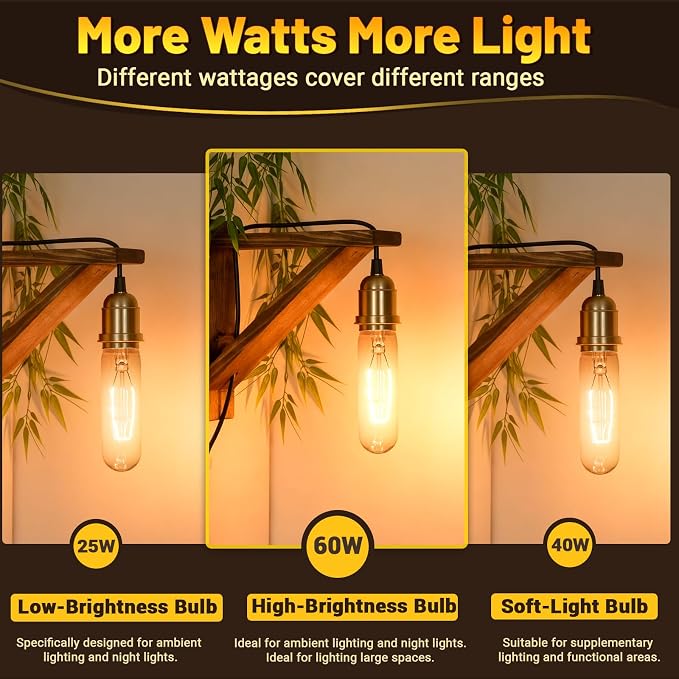 T10 Tubular Light Bulbs 60 Watt Incandescent Light Bulb, T10 Bulb, 120V 60W - Image 6