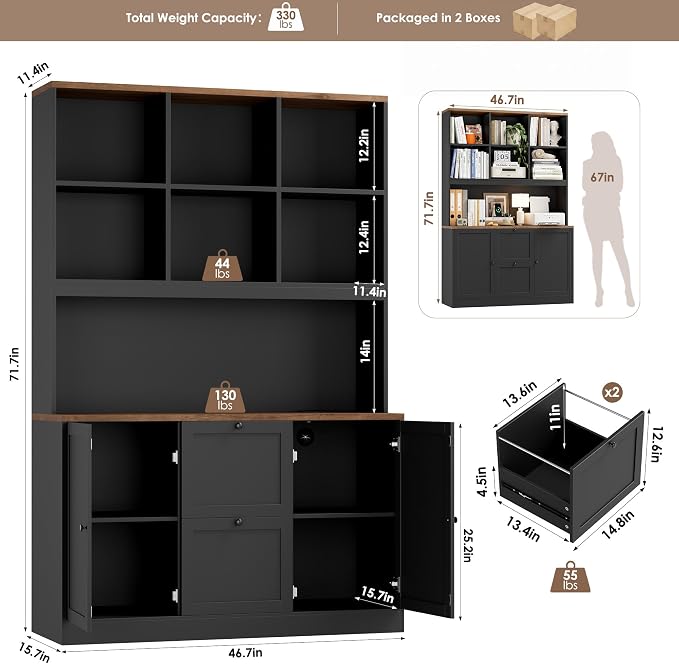 HIFIT 72'' Tall File Bookcase - Image 3