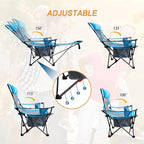 Reclining Camping Chair with Removable Footrest Lounge Chair with Headrest - Image 7