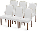 DUMOS Upholstered Dining Chairs Set of 6, Farmhouse Fabric Dining Room Kitchen by DumosLifestyle