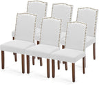 DUMOS Upholstered Dining Chairs Set of 6, Farmhouse Fabric Dining Room Kitchen by DumosLifestyle