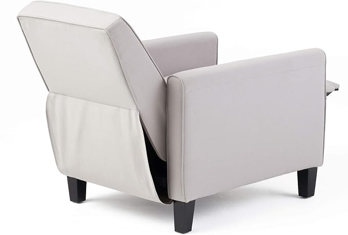 Christopher Knight Home Emmie Fabric Recliner, Light Gray, Dark Brown - Image 5
