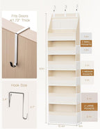 Criusia 2 Pack Over the Door Organizer, 6-Shelf Closet Hanging Storage - Image 2