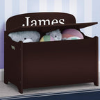 Delta Children Personalized MySize Deluxe Toy Box, Dark Chocolate - Image 4