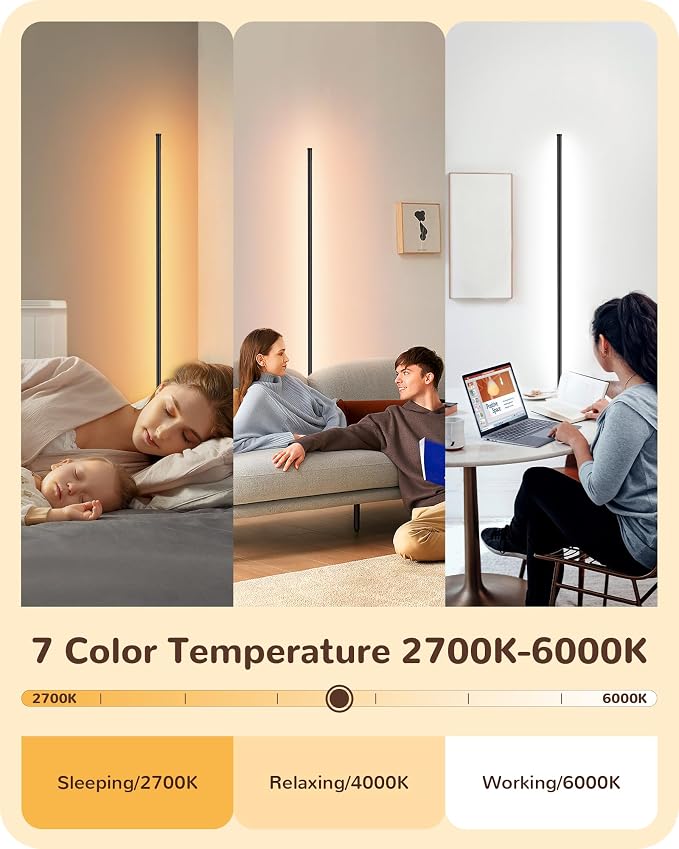 EDISHINE Floor Lamps for Living Room, Remote Control & Foot Switch Corner Floor - Image 2
