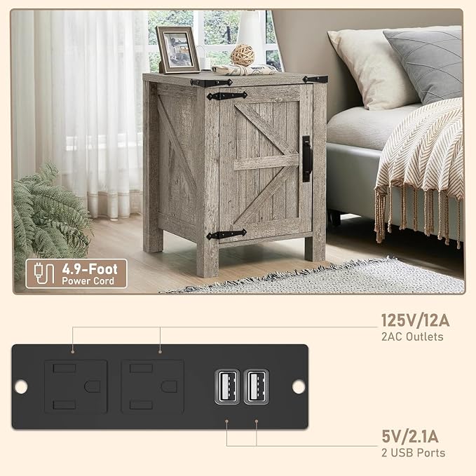 OKD Farmhouse Nightstand Set of 2 - Image 4