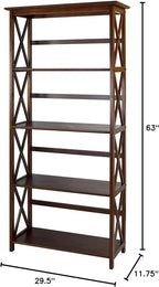 Montego 5-Shelf Bookcase-Walnut - Image 9