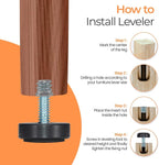 1/4-20 Adjustable Furniture Leveler, 16 Pack Rubber Leveling Feet Screws in - Image 6