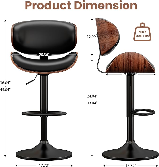 YaFiti Swivel Bar Stools Set of 2 - Image 2