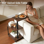 Swivel Side Table for Small Spaces, Adjustable Height End Table for Different - Image 4