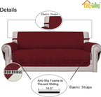 Easy-Going Reversible Couch Cover, 3 Cushion Sofa, Christmas Red/Ivory | - Image 3