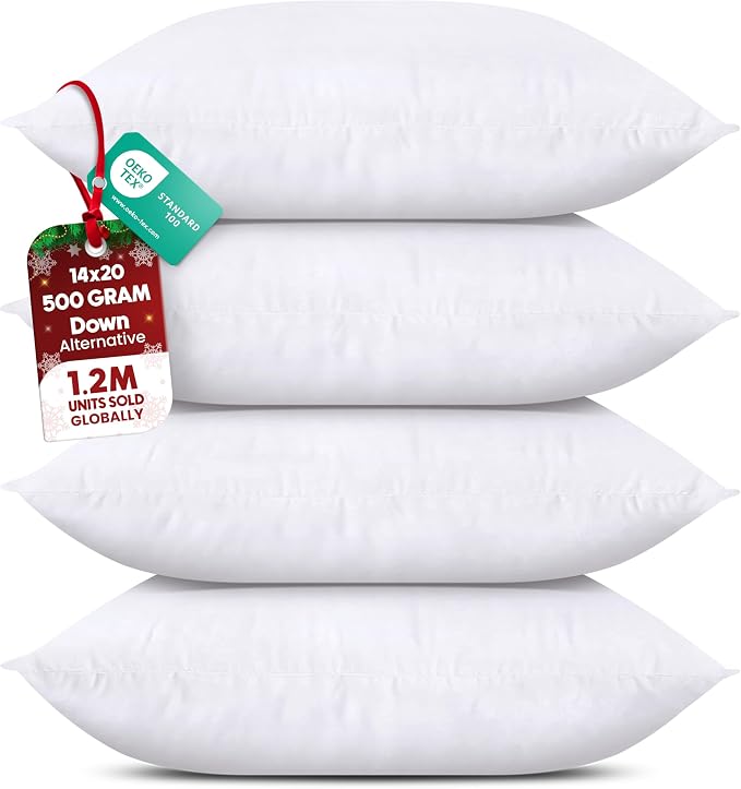 Utopia Bedding Throw Pillows, Decorative 14x20 Pillow Inserts by UTOPIABEDDING