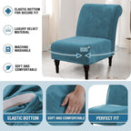 H.VERSAILTEX Armless Accent Chair Covers Thick Velvet Armless Chair Slipcovers - Image 6