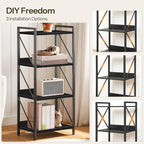HOOBRO Bookshelf, 4-Tier Industrial Bookcase, Book Shelf Storage Organizer - Image 7