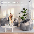 MAXYOYO Bean Bag Chair for Adults, Loveseat Floral Shaped Bean Bag Sofa - Image 4