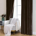 MIULEE Velvet Curtains 52x84 inches Chocolate Brown Blackout Curtains | Luxury - Image 7