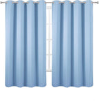 Sky Blue Blackout Curtains 66 x 63 Inch Length/Set of 2 Curtain Panels/Thermal - Image 2