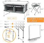 CampLand Outdoor Folding Table Aluminum Lightweight Height Adjustable - Image 2