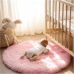 Ashler Faux Fur Rug, Soft 3x3 Ft Round Sheepskin, Fuzzy Machine Washable Carpet by AshlerHomeDeco