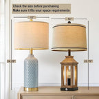 24.25" Table Lamp Modern Ceramic Blue Lamps - Image 2