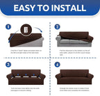 Stretch Chair Sofa Slipcover, Single Couch Cover, Chocolate | 1-Piece Washable - Image 4