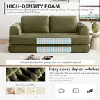 HANXIN 80 Inch Convertible Sleeper Sofa Bed, High Back Plush Corduroy Folding - Image 4