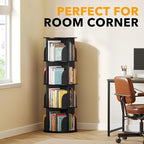 SpaceAid 4 Tier Rotating Bookshelf Tower, Spinning Bookcase Lazy Susan - Image 5