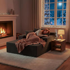 Sytopia Chaise Lounge with Armrests, Oversized Sofa Bed with 3 Pillows - Image 3