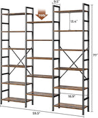 SUPERJARE Triple Bookshelf, Bookcase - Image 3