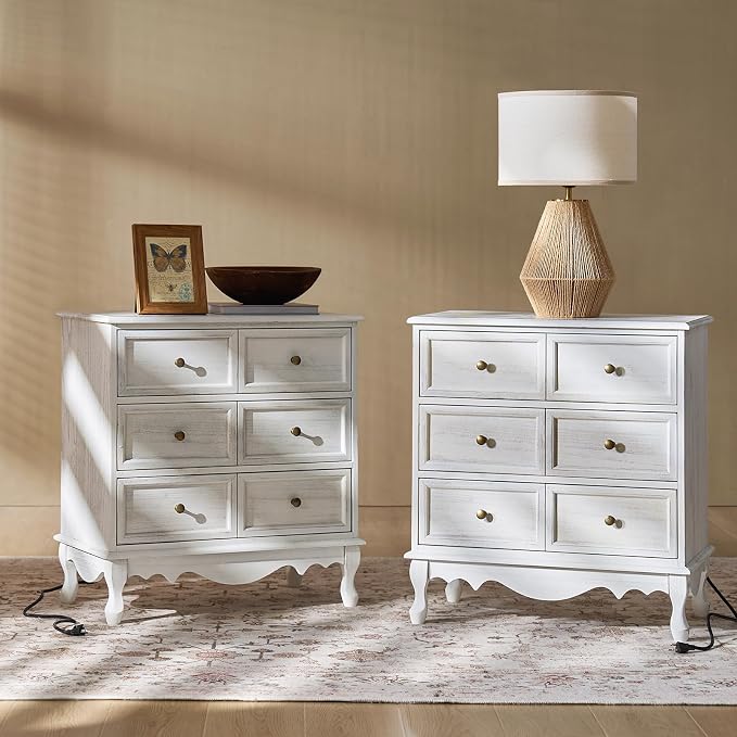 HULALA HOME 3-Drawer Nightstand by HULALAHOME