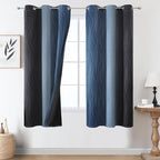 Navy Blue and Black Ombre Blackout Curtains by ESTELARTEXTILER