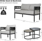 Grand patio 6-Piece Outdoor Furniture Set, 6 Seats Wicker Sofa Conversation Set - Image 2