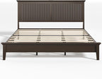 Lifezone King Bed Frame with Headboard, Solid Wood Bed Frame King Size with - Image 14