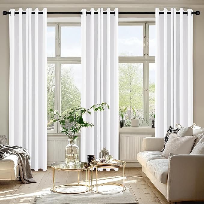 MIULEE Blackout Curtains for Bedroom 2 Panels 40 x 84 Inch Long Pure White | - Image 6