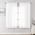 Chyhomenyc White Sheer Curtains 63 Inches Long 2 Panels, Light Filtering Bright by Chyhomenyc