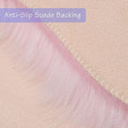 duduta Pink Faux Sheepskin Runner Rugs 2x6 ft, Fluffy Fur Couch Covers | Shag - Image 3