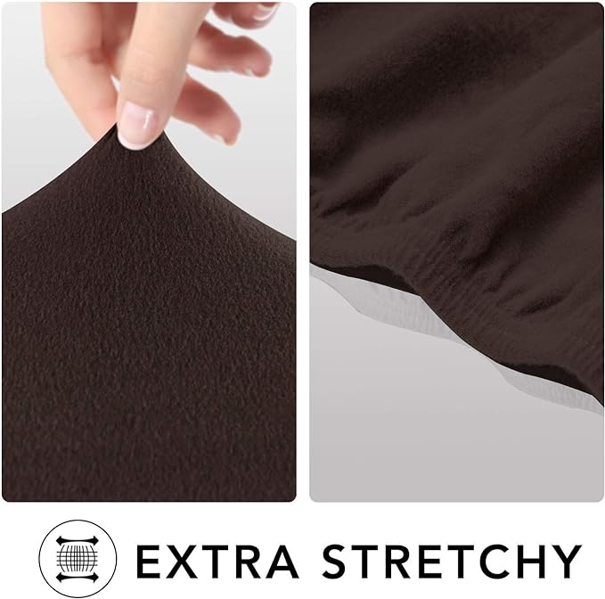 PureFit Stretch Couch Covers for Sofa Large Sofa Slipcovers Chocolate | 1-Piece - Image 4
