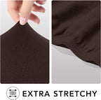 PureFit Stretch Oversized Couch Covers Fleece Sofa Slipcovers Chocolate | - Image 4