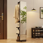 WoodsWhisper Full Length Mirror Coat Rack Solid Wood Floor Mirror 66"x12" Full by Unknown