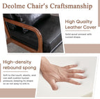 Mid Century Modern Accent Chairs Set of 2 Living Room- Comfy Wood Arm Chair - Image 9