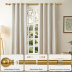 Modern Gold Curtain Rods for Windows 28 to 48 Inch 1" Diameter Adjustable Heavy - Image 3